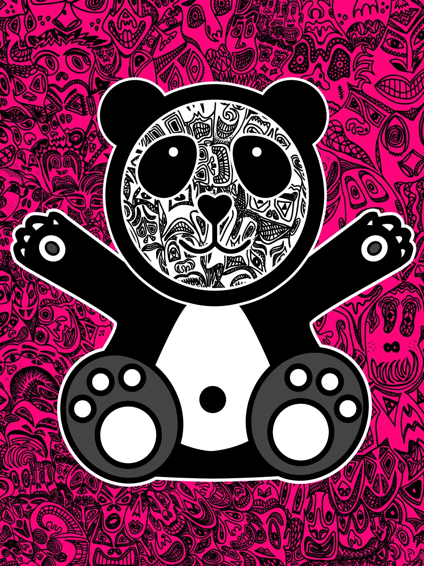 Happy Panda Pink — Limited Edition von Romulo Kuranyi