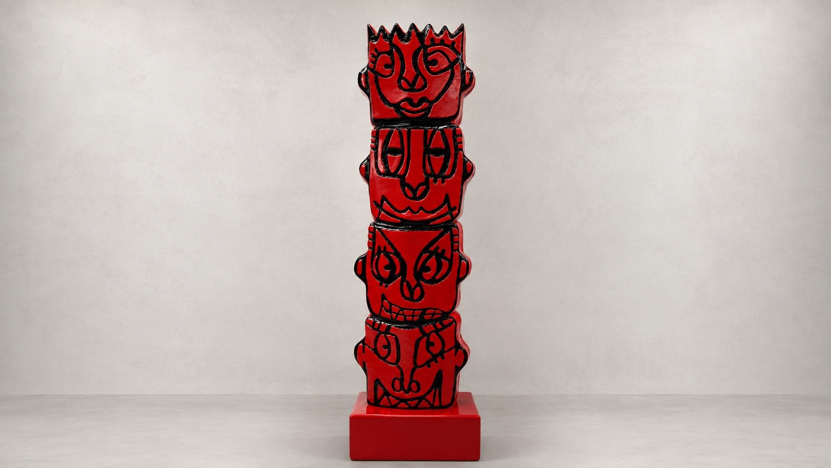 VIBRA TOTEM RED — Skulptur von Romulo Kuranyi